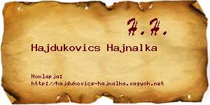 Hajdukovics Hajnalka névjegykártya